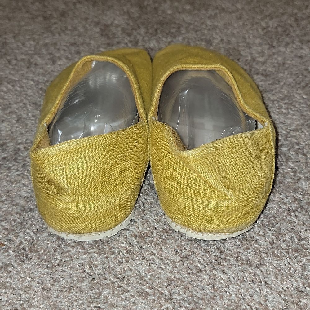 OTZ Cork Lite Espadrille Slip On Mustard Yellow Canvas Caveman Shoes Size 6.5 - Picture 4 of 10